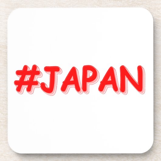 「#JAPAN」かわいいデザイン。買今 コースター (正面)