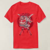 Japan Anime Mask Kitsune Style Samurai Oni Monster Tシャツ (デザイン正面)