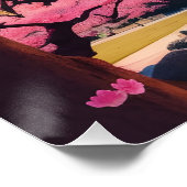 Japan Cherry Blossom at Mount Fuji Travel Poster ポスター (コーナー)