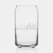 Japan Cityscape Travel | Tokyo Skyline Silhouette ガラス缶 (正面)