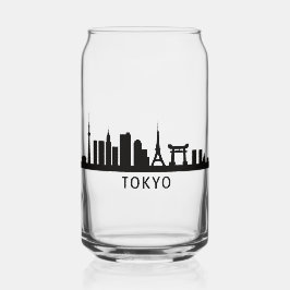 Japan Cityscape Travel | Tokyo Skyline Silhouette ガラス缶