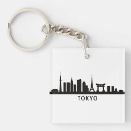Japan Cityscape Travel | Tokyo Skyline Silhouette キーホルダー