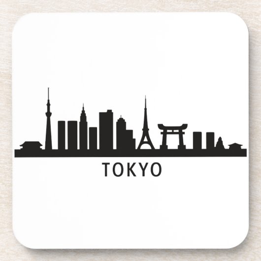 Japan Cityscape Travel | Tokyo Skyline Silhouette コースター (正面)
