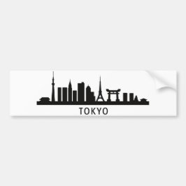 Japan Cityscape Travel | Tokyo Skyline Silhouette バンパーステッカー