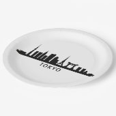 Japan Cityscape Travel | Tokyo Skyline Silhouette ペーパープレート (アングル)