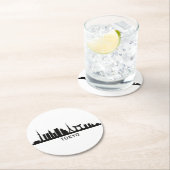 Japan Cityscape Travel | Tokyo Skyline Silhouette ラウンドペーパーコースター (インサイチュ)