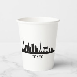 Japan Cityscape Travel | Tokyo Skyline Silhouette 紙コップ