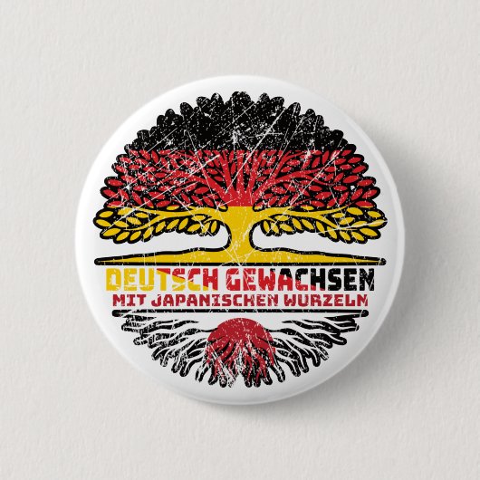 Japan Deutsch Deutschland Baum Wurzel 缶バッジ (正面)