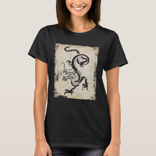 Japan dragon artwork Japanese Retro Tシャツ (正面)