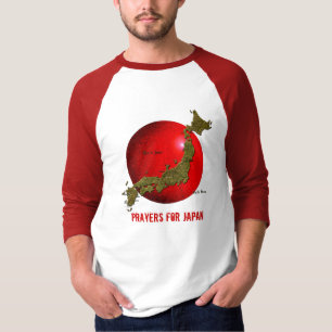 JAPAN EARTHQUAKEレリーフ、 浮き彫りシャツの祈りの言葉 Tシャツ