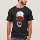 Japan Flag Colours Skull Tシャツ (正面)