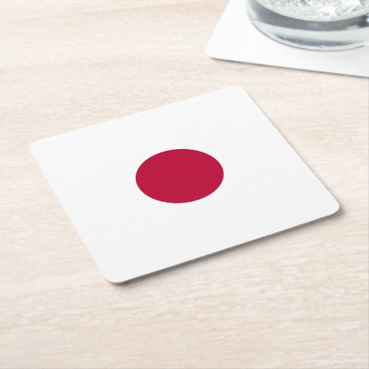 Japan Flag: Land of Rising Sun, Hinomaru, Nisshōki スクエアペーパーコースター (アングル)