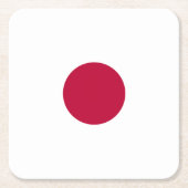 Japan Flag: Land of Rising Sun, Hinomaru, Nisshōki スクエアペーパーコースター (正面)