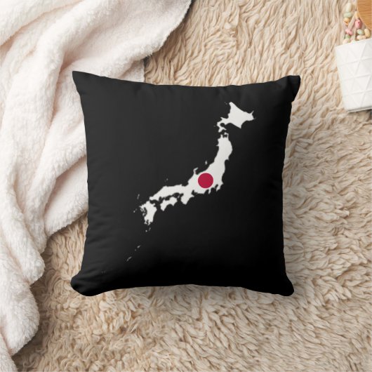 Japan flag on the map クッション (ブランケット)