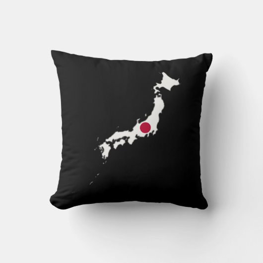 Japan flag on the map クッション (正面)