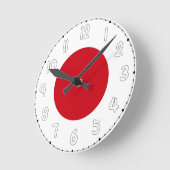 Japan Flag Wall Clock - Flag of Japan ラウンド壁時計 (傾斜)