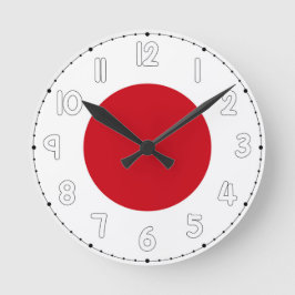 Japan Flag Wall Clock - Flag of Japan ラウンド壁時計