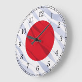 Japan Flag Wall Clock — Waving Flag Design ラージ壁時計 (傾斜)