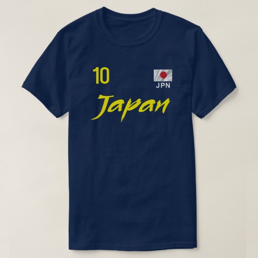 Japan Football Soccer Number 10 Flag Tシャツ (デザイン正面)