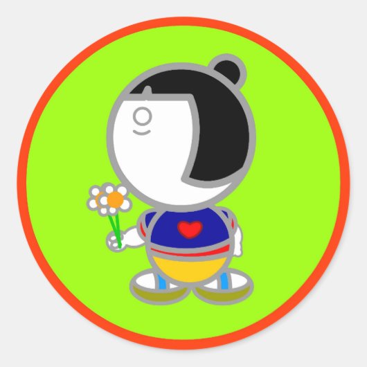 JAPAN GIRLステッカー ラウンドシール (正面)