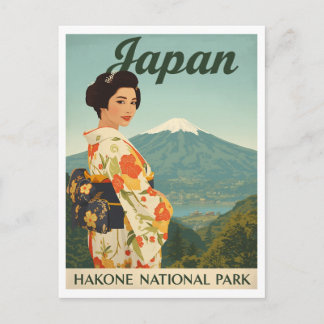 Japan Hakone Fuji Kimono Retro ポストカード