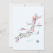 Japan Illustrated Map Flat Greeting カード (正面)