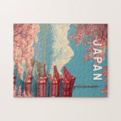 Japan Illustration Travel Art Vintage ジグソーパズル (横)