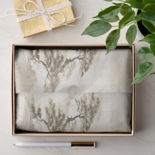 Japan Ink Landscape Minimal Misty Mountain 薄葉紙 (ギフト)