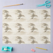 Japan Ink Landscape Minimal Misty Mountain 薄葉紙 (クラフト)