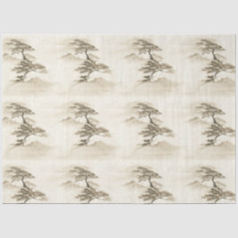 Japan Ink Landscape Minimal Misty Mountain 薄葉紙