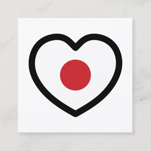 Japan | Japanese Flag Heart スクエア名刺 (正面)