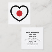 Japan | Japanese Flag Heart スクエア名刺 (正面/裏面)