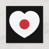 Japan | Japanese Flag Heart スクエア名刺 (正面)