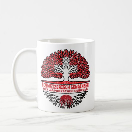 Japan Japanisch Schweizer Baum Wurzel コーヒーマグカップ (左)