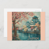 Japan Japenese Temple Cherry Blossom Travel ポストカード (正面/裏面)