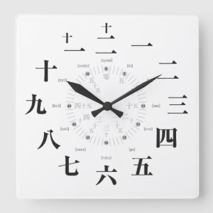 Japan kanji style [white face] スクエア壁時計