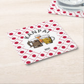 JAPAN Kanpai 乾杯ビ素晴らしー日本のル スクエアペーパーコースター (アングル)