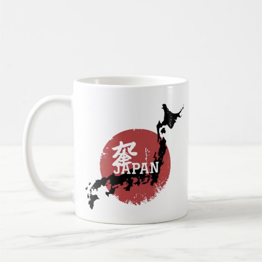 Japan Map Rising Sun – Japanese Culture コーヒーマグカップ (左)