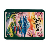 Japan Mount Fuji Illustration Travel Art Vintage マグネット (横)