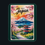 Japan Mount Fuji Illustration Travel Art Vintage マグネット<br><div class="desc">Japan retro vector travel design. From Tokyo’s vibrant streets and Kyoto’s historic shrines to the majestic Mount Fuji and spring cherry blossoms, Japan offers a perfect blend of culture, nature, and innovation for travelers around the world.</div>