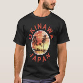 Japan Okinawa Vintage Sunset Tシャツ (正面)