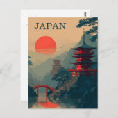 Japan Pagoda vintage ポストカード (正面/裏面)