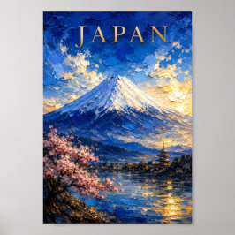 Japan: Scenic Spring Mount Fuji Art Souvenir ポスター