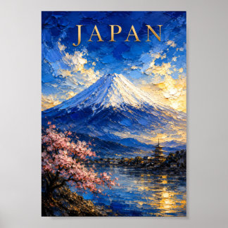 Japan: Scenic Spring Mount Fuji Art Souvenir ポスター