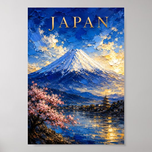 Japan: Scenic Spring Mount Fuji Art Souvenir ポスター (正面)