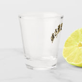 Japan Schrift 3D Asien - Kraft Mut und Treue ショットグラス (左)