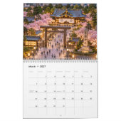 Japan Shinto Shrines & Torii Gates Diorama Calenda カレンダー (3月 2027)