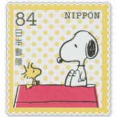 JAPAN, SNOOPY & FRIENDS PEANUTS COMIC postage stam シール (正面)