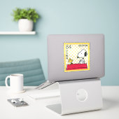 JAPAN, SNOOPY & FRIENDS PEANUTS COMIC postage stam シール (デスク上のノートパソコン)