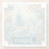 Japan travel poster ガラスコースター (裏面)